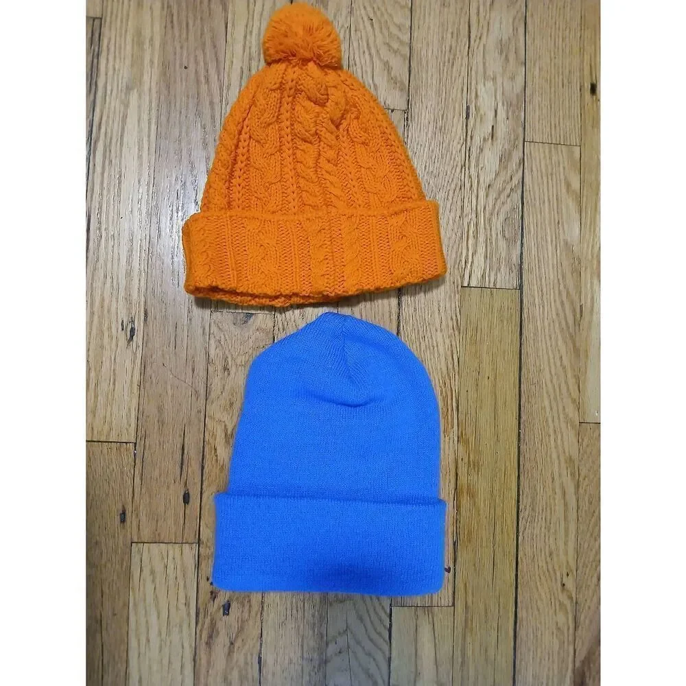 Stussy carhartt Women's winter blue beanie hat orange